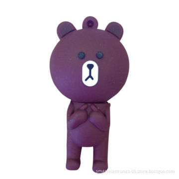Bear USB flash drives, PVC, free packing, printing, 3 years warranty, grade A